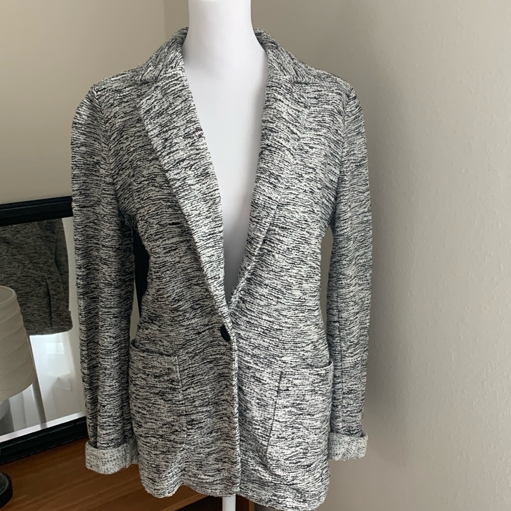 NWT Loft Black & White Tweed Blazer/ Size 2